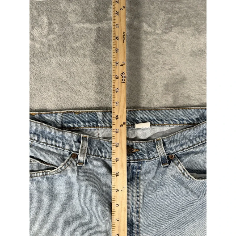 Levis 505 Jean Shorts Mens 38 Distressed Denim Orange Tab 90s Vtg Made‎ In USA